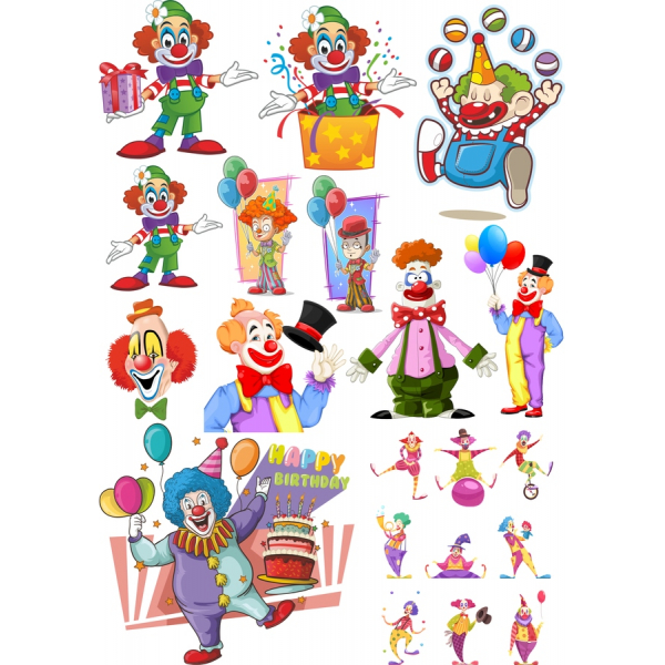 Clown Vektor-Cliparts Set - Verspielte Illustrationen für Jede Feier Clown Vektor-Cliparts Set - Verspielte Illustrationen für Jede Feier