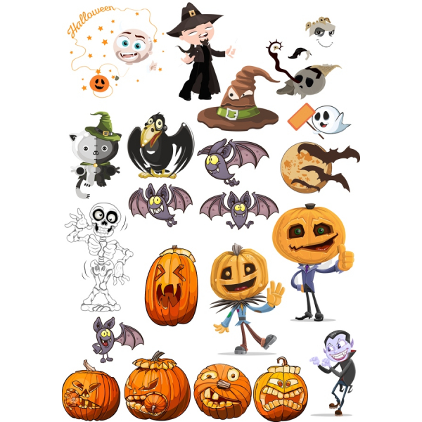 Halloween Vektorové Kliparty Bundle Halloween Vektorové Kliparty Bundle