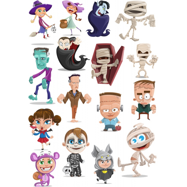 Strašidelné Vektorové Ilustrace Set - Halloween Kliparty Strašidelné Vektorové Ilustrace Set - Halloween Kliparty