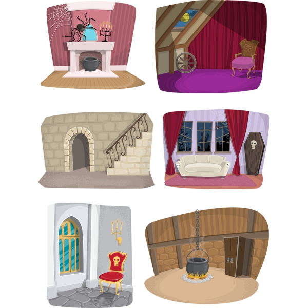 Haunted Haus Vektor-Clipart-Bundle