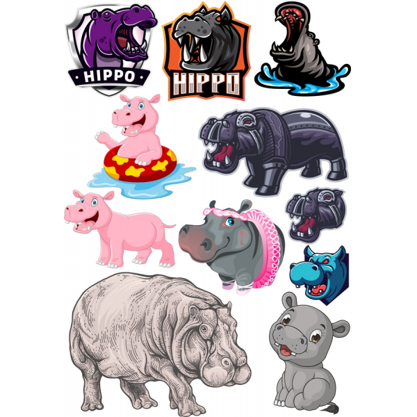 Hippo Clipart Bundle E Vivaci Illustrazioni Vettoriali Hippo Clipart Bundle E Vivaci Illustrazioni Vettoriali