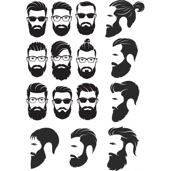 BART und Haar Stile Vektor-Clipart-Set BART und Haar Stile Vektor-Clipart-Set
