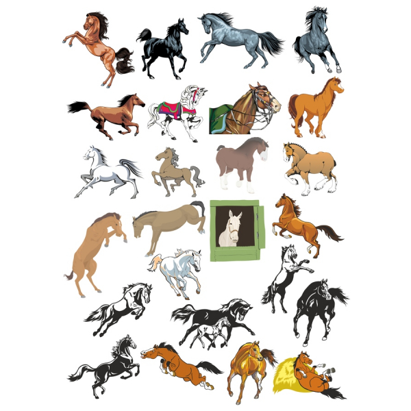 Koně Vektorové Kliparty Bundle - SVG A PNG Ilustrace Koně Vektorové Kliparty Bundle - SVG A PNG Ilustrace