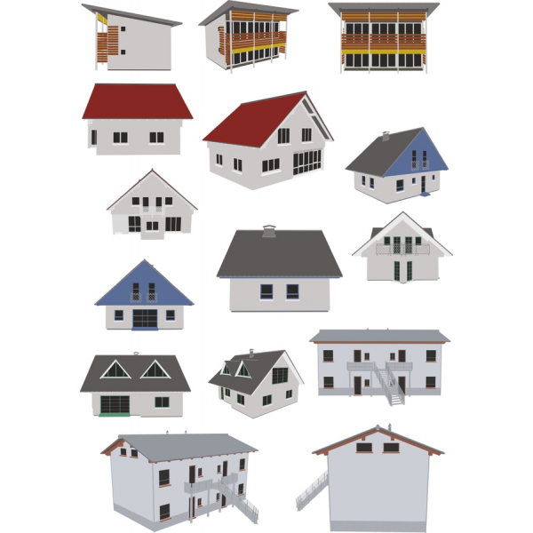 Completa Casa Clipart Vector Set