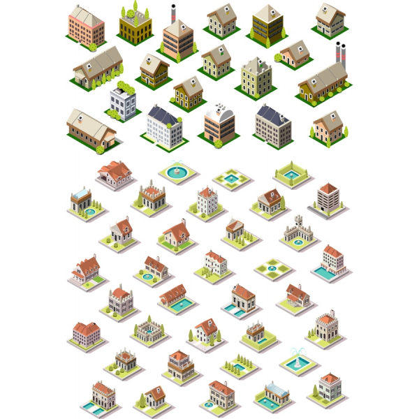 Urbane Landskab Clipart Sæt