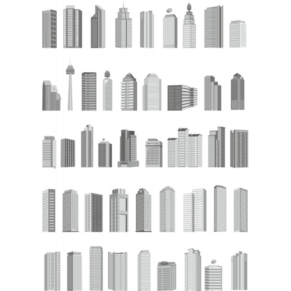Skyskraber Vektor Clipart Bundle - 36 Urban Illustrationer Skyskraber Vektor Clipart Bundle - 36 Urban Illustrationer
