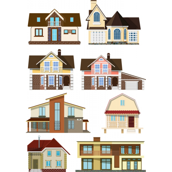 Vector Modele De Acasă Pachet Unic Casa Vector Ilustrații Vector Modele De Acasă Pachet Unic Casa Vector Ilustrații