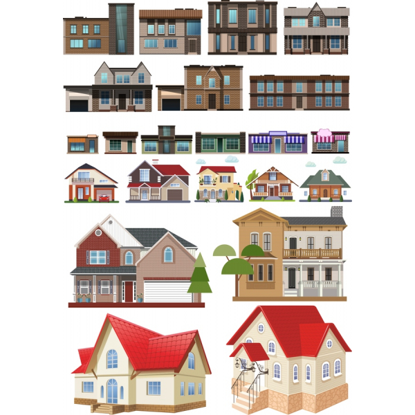 Vecteur de la Maison Illustrations Set - Idéal pour les Concepteurs et les Architectes Vecteur de la Maison Illustrations Set - Idéal pour les Concepteurs et les Architectes