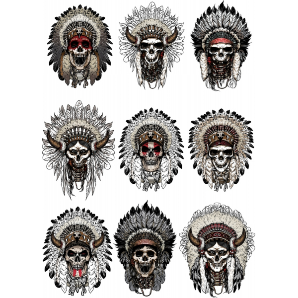 Lobanja Plemenski Headdresses Vektor Snop