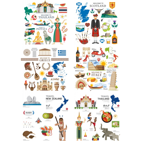 Ταξίδια Διάνυσμα Clipart Bundle | Εικόνες & Εικόνες της Παγκόσμια Μνημεία Ταξίδια Διάνυσμα Clipart Bundle | Εικόνες & Εικόνες της Παγκόσμια Μνημεία