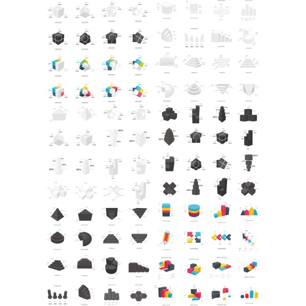 3D Geomeetrilise Vektori Illustratsioonid Komplekt 3D Geomeetrilise Vektori Illustratsioonid Komplekt