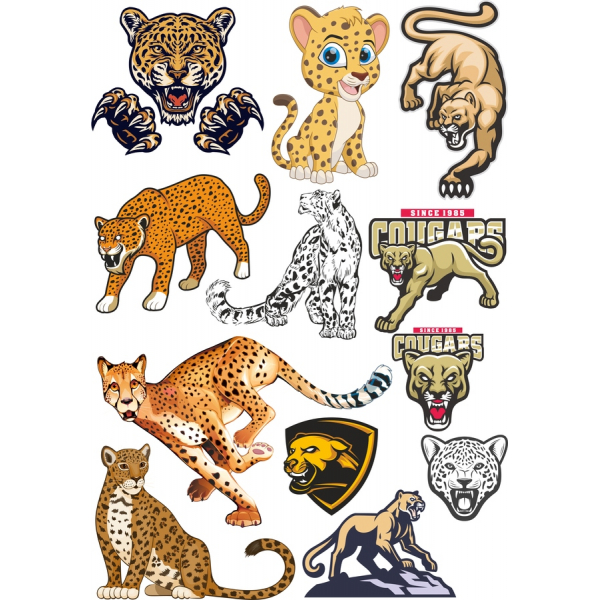 Villtur Köttur Vektor Clipart Setja - Skapandi Myndir af Kisur Villtur Köttur Vektor Clipart Setja - Skapandi Myndir af Kisur