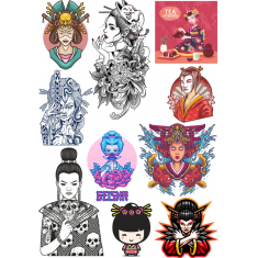 Geisha Clipart สวมเสื้อกันหนาวได้