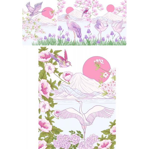 D'Inspiration Japonaise Des Illustrations Vectorielles Bundle D'Inspiration Japonaise Des Illustrations Vectorielles Bundle