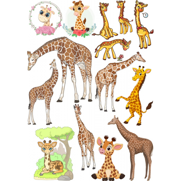 Giraffe Clipart Bundle - Whimsical Vektor-Illustrationen