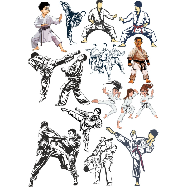 Karate Clipart De Vetor Conjunto Dinâmico De Artes Marciais Ilustrações Karate Clipart De Vetor Conjunto Dinâmico De Artes Marciais Ilustrações