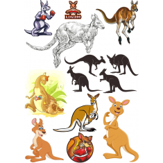 Kangaroo Adventure Clipart Collection