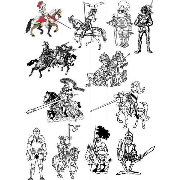 شوالیه سوار بر اسب Vector Clipart بسته نرم افزاری