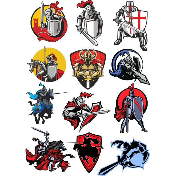 Knights and Warriors Vector Clipart Set Knights and Warriors Vector Clipart Set