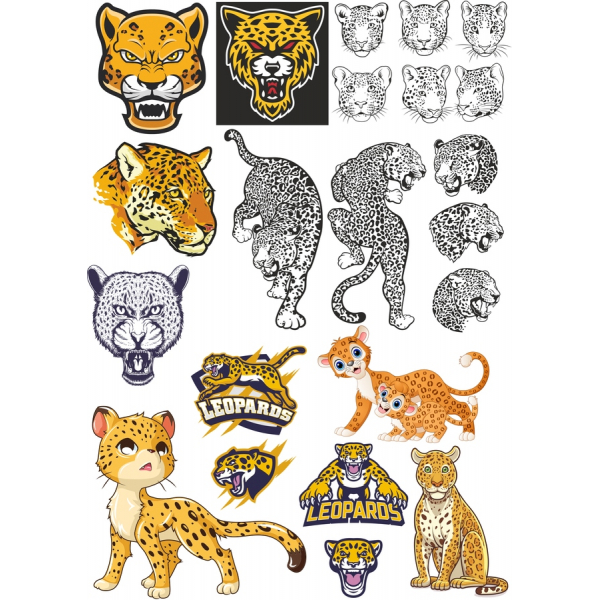 Leopard-Clipart-Vektor-Set Leopard-Clipart-Vektor-Set