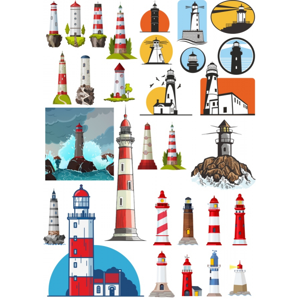 Far Vector Ilustrații: O Uimitoare Colectie Clipart Far Vector Ilustrații: O Uimitoare Colectie Clipart
