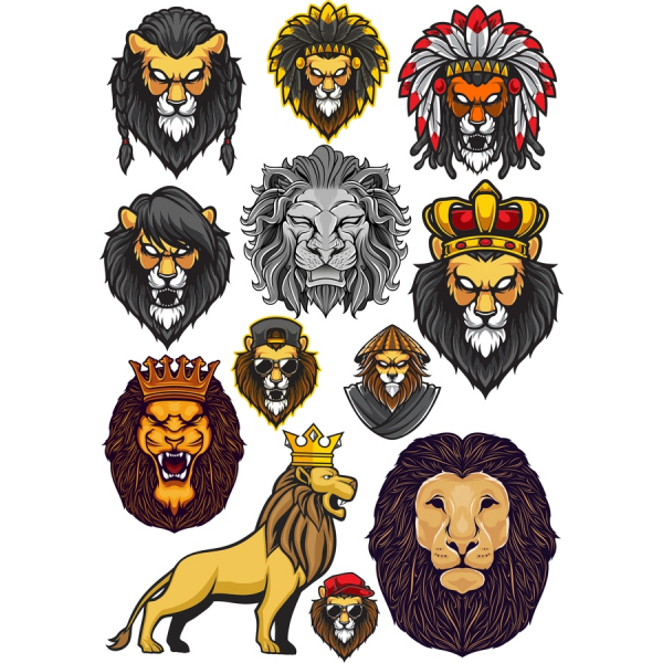 Aslan Vektör Küçük Resim Paketi - Çarpıcı SVG ve PNG İllüstrasyonları Aslan Vektör Küçük Resim Paketi - Çarpıcı SVG ve PNG İllüstrasyonları