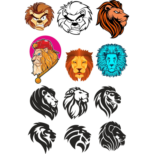 Lion Vector Clipart Bundle - 12 Unique Designs Lion Vector Clipart Bundle - 12 Unique Designs