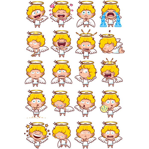 Χαριτωμένο Άγγελος Χαρακτήρα Διάνυσμα Clipart Σύνολο Χαριτωμένο Άγγελος Χαρακτήρα Διάνυσμα Clipart Σύνολο