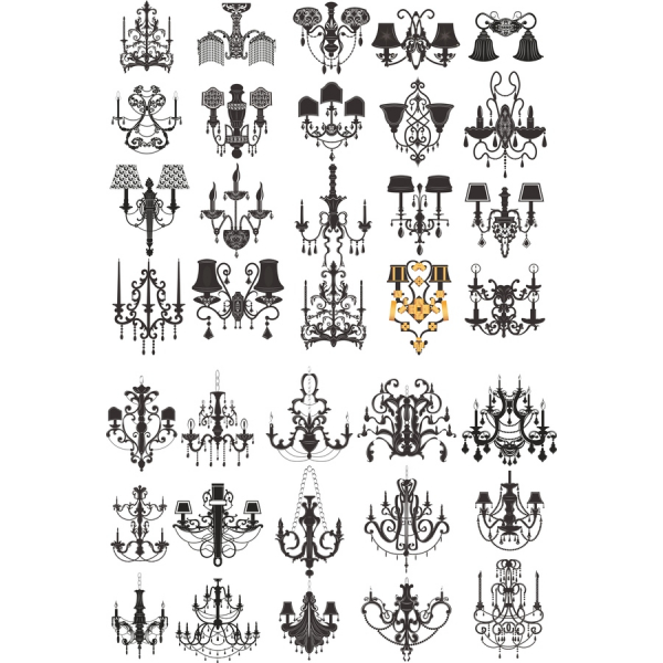 Chandelier දෛශික Clipart මිටියක් - 50 අලංකාර මෝස්තර Chandelier දෛශික Clipart මිටියක් - 50 අලංකාර මෝස්තර