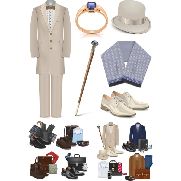 Vintage Gentleman Clipart Set | Elegant SVG & PNG Illustrations