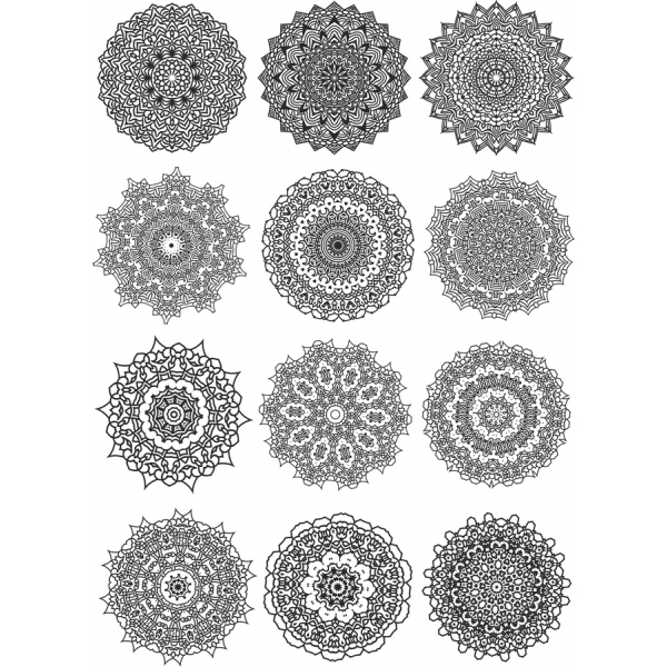 Mandala Clipart Vector Set - 12 Intricati Disegni in formato SVG & PNG Mandala Clipart Vector Set - 12 Intricati Disegni in formato SVG & PNG