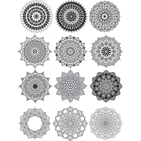 Mandala De Imágenes Prediseñadas Colección - 12 Intrincados Diseños De Vectores Mandala De Imágenes Prediseñadas Colección - 12 Intrincados Diseños De Vectores