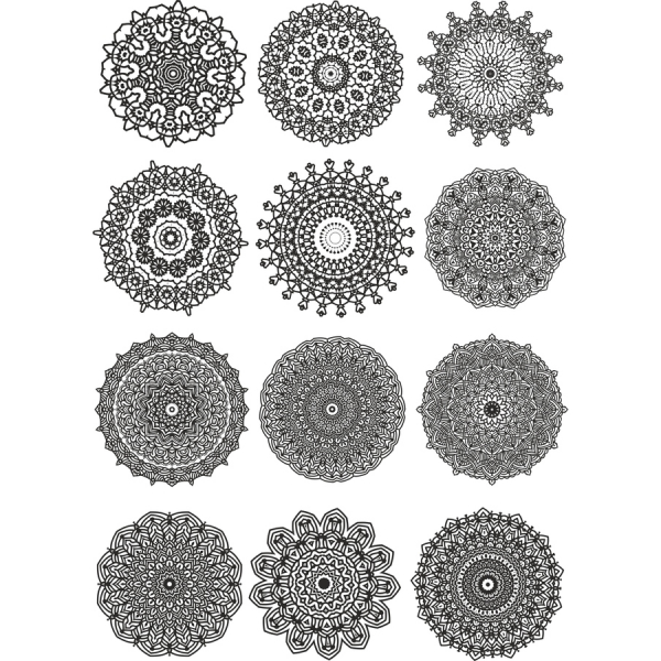 მანდალა Vector Cliparts Bundle - 12 რთული დიზაინით მანდალა Vector Cliparts Bundle - 12 რთული დიზაინით