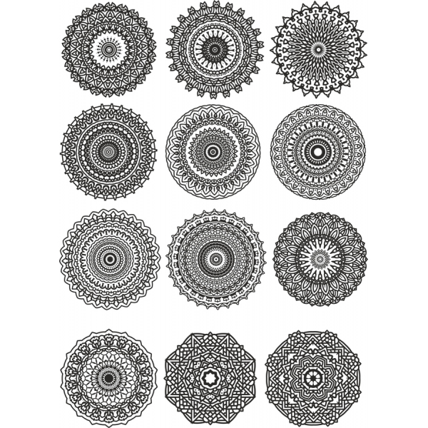 Intrincados Mandala Vetor Set - 12 Desenhos Exclusivos em SVG & PNG Intrincados Mandala Vetor Set - 12 Desenhos Exclusivos em SVG & PNG
