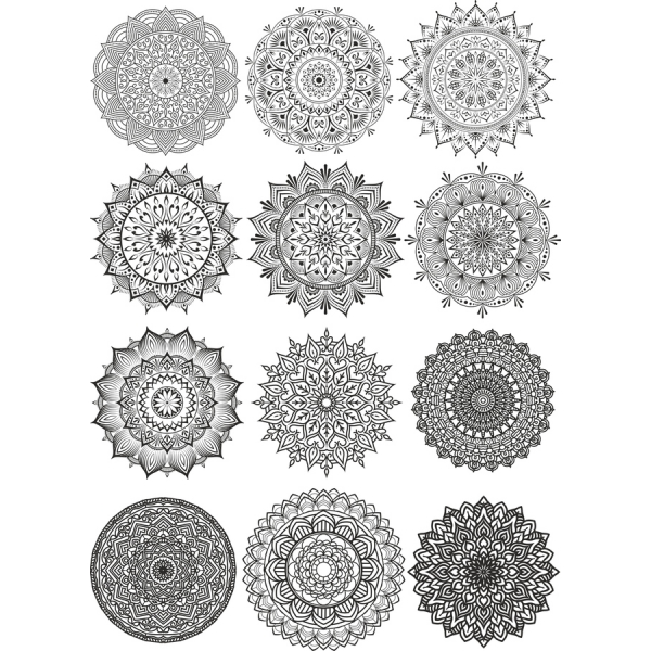Mandala Vektorové Kliparty Sady - 16 Složité SVG a PNG Designs Mandala Vektorové Kliparty Sady - 16 Složité SVG a PNG Designs