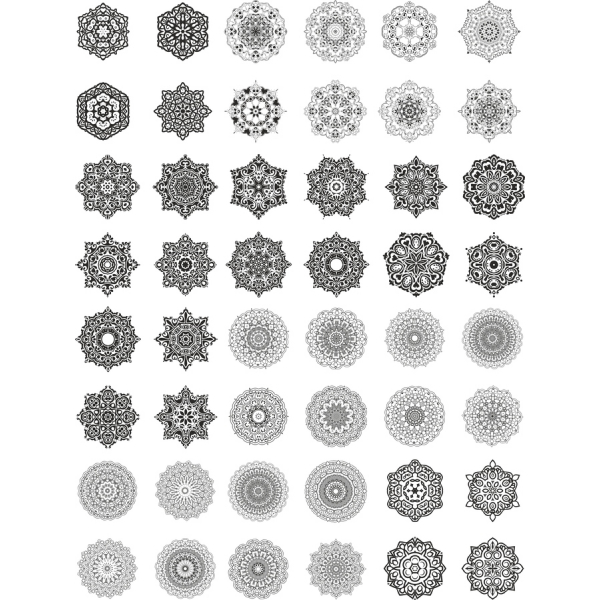 Mandaly Clipart Vektory - Složitý Design Bundle Mandaly Clipart Vektory - Složitý Design Bundle