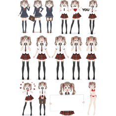 Anime Girl Bundle - Charming Expressions and Poses