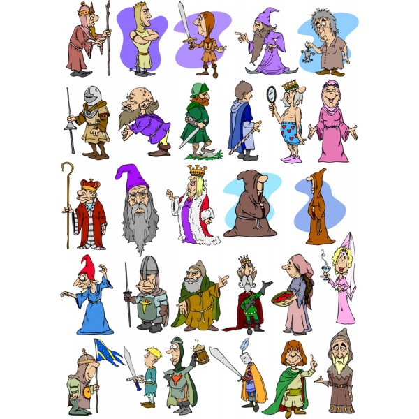 Kreslený Charakter Vektorové Ilustrace Sada