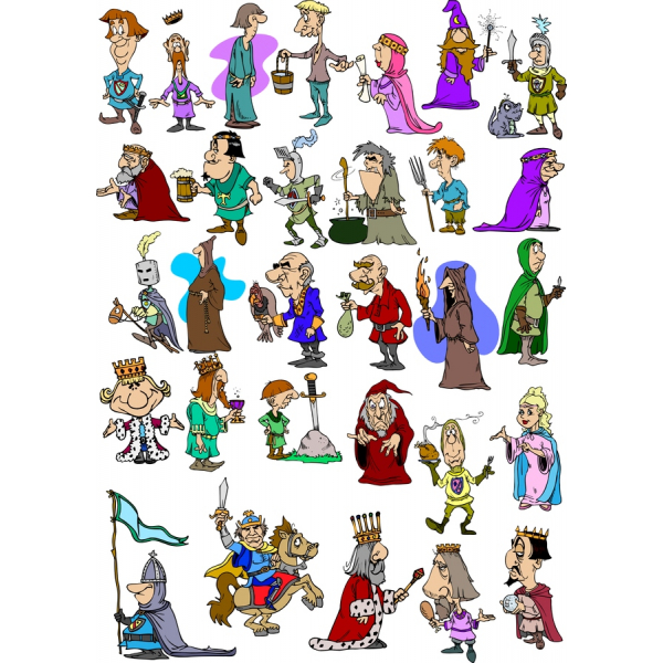 ยุคกลางตัวละครเว็กเตอ Clipart ตั้งค่า ยุคกลางตัวละครเว็กเตอ Clipart ตั้งค่า
