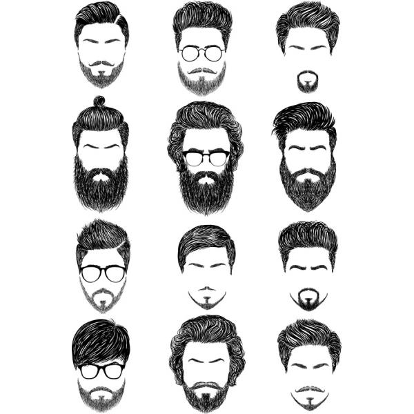 Uomo taglio di capelli e Barba Clipart Vector Set Uomo taglio di capelli e Barba Clipart Vector Set