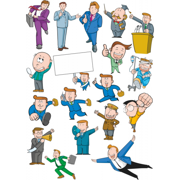 Profesionale De Desene Animate Vector Set De Caractere Profesionale De Desene Animate Vector Set De Caractere