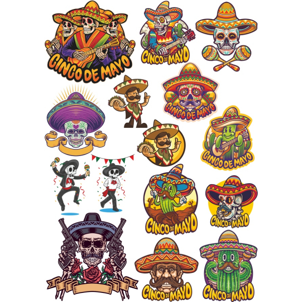 Cinco de Mayo-Vektor-Illustrationen Set