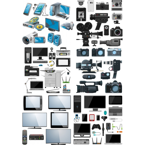 Vector Illustrations of Electronic Devices Bundle Vector Illustrations of Electronic Devices Bundle