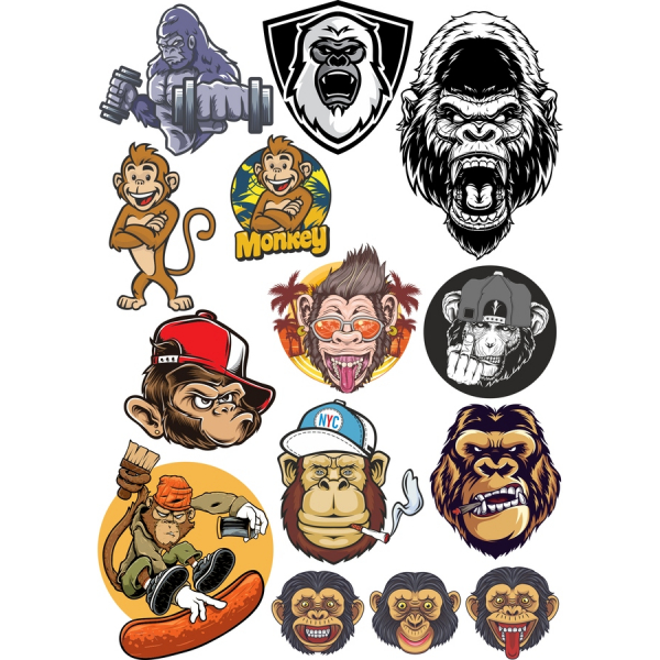 Ultima Scimmia & Gorilla Vettoriale Clipart Collezione Ultima Scimmia & Gorilla Vettoriale Clipart Collezione