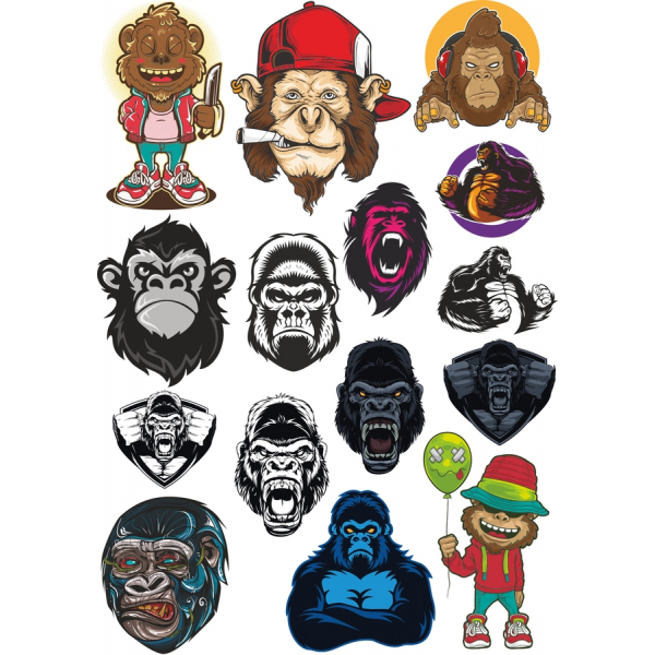 Gorilla Bande Vektor Clipart: Slip Din Kreative Kraft Gorilla Bande Vektor Clipart: Slip Din Kreative Kraft
