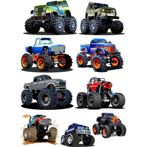 Monster Truck Vector De Imágenes Prediseñadas Paquete Monster Truck Vector De Imágenes Prediseñadas Paquete