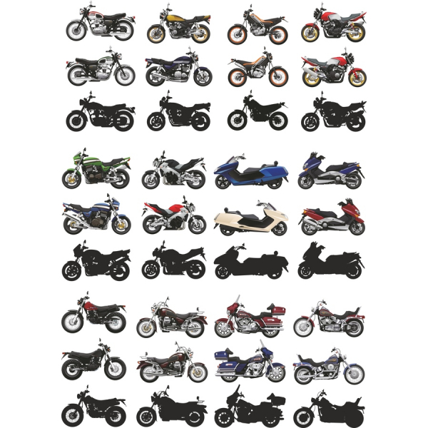 Motocicleta Vector Clipart Bundle - SVG &amp; PNG Ilustrații