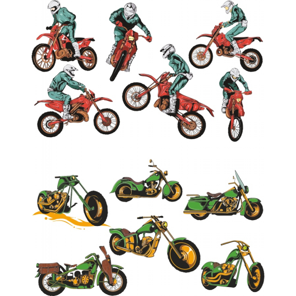 มอเตอร์ไซค์&ล็คไรเดอร์เว็กเตอ Clipart ตั้งค่า มอเตอร์ไซค์&ล็คไรเดอร์เว็กเตอ Clipart ตั้งค่า