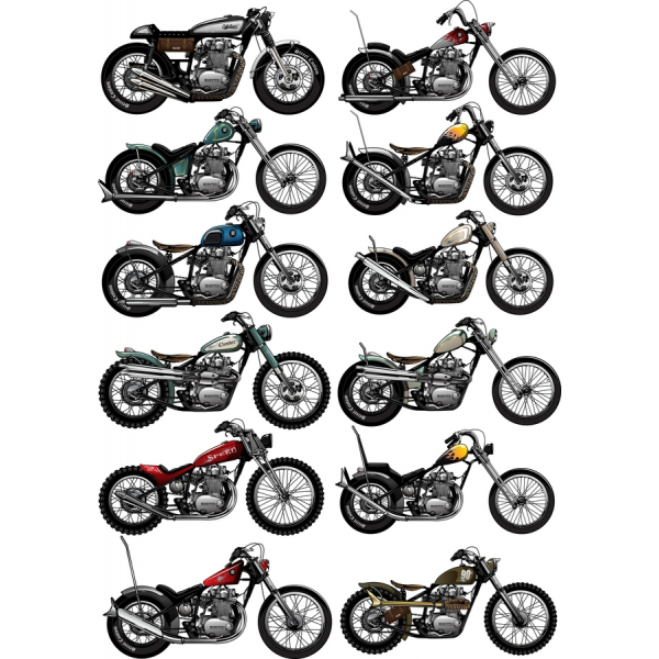 Wektor zestaw Klipartów dla motocykli