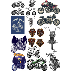 Clipart Chopper - Grafik Vektor dan PNG Sepeda Motor | Unduh Instan